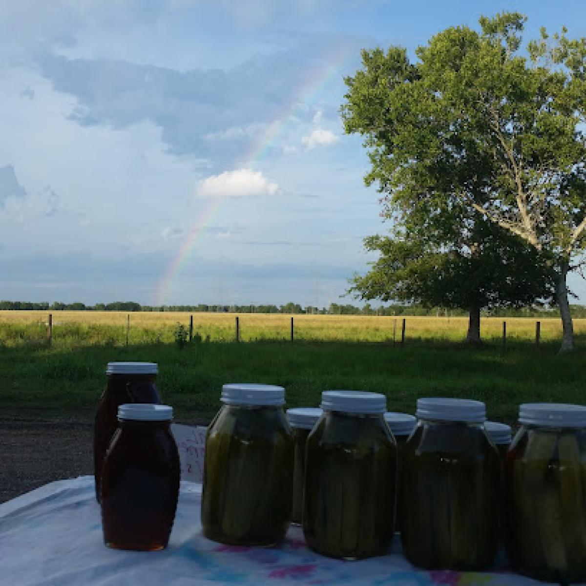 Flashy light farm stand